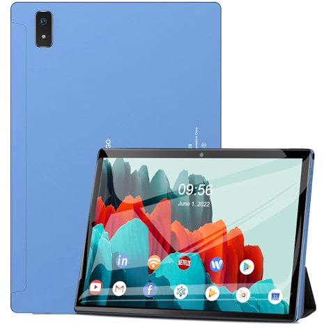DUODUOGO Tablet 10 Pollici Tablets Android 13 con Wifi Offerte, Quad-Core 1.8 Ghz, 8GB RAM + 64GB ROM, 256 GB Espandibile, 6000mAh Batteria, Doppia Fotocamera, Type-C WiFi Versione, Blu