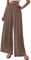 Cicy Bell Damen Hosen Gerade Locker Elastische Weite Beinhose Taille Palazzo Hose Mit Taschen Khaki L