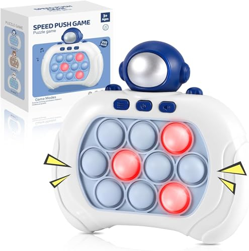 SUPER JOY Bubble Game Elektrisch - Fidget Toys Spiel Quick Push Bubble Game Elektrisch Push Up Spiel Speed Push Game Mini Handheld Controller Game Sensory Toys for Boy Girl Teen KidsAstronaut