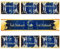 Panelee 7 Stück Eid Mubarak Tischläufer und Tischsets Ramadan Mubarak Tischläufer Goldene Mond Sterne Platzsets aus Polyester Platzdeckchen Eid Mubarak Tischdecke für Muslim Zuhause Party (Blau)