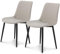 seonyou Esszimmerstühle 2er Set Esszimmerstuhl Küchenstühle, Beige Kunstleder Esstisch Stühle, Modern Polsterstühle Essstühle Küchenstuhl, Gestell aus Metall