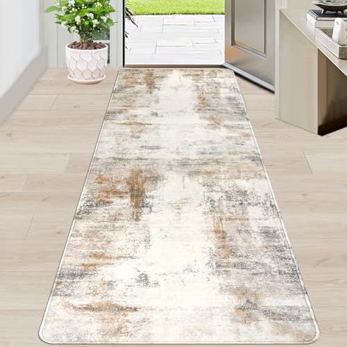 Famibay Teppich Läufer Flur Küche rutschfest Waschbar Teppichläufer Flur Flurteppich Läufer Lang Küchenteppich Läufer für Eingang Flur Küche Schlafzimmer Wohnzimmer