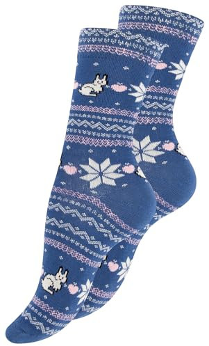 Bunte Lustige Socken Damen & Herren Fun Socks Witzige Strümpfe Verrückte Socken Mehrfarbig als Geschenk, Einheitsgrösse (DE/NL/SE/PL, Numerisch, 36, 40, Regular, Regular, Häschen Blau (1 Paar))