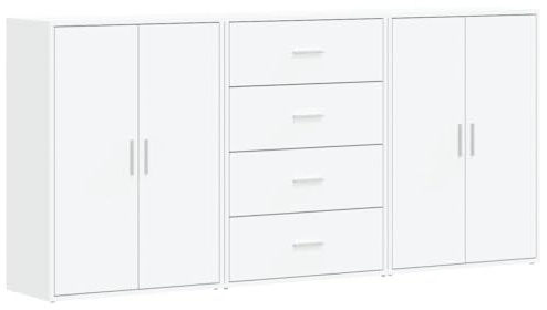 vidaXL Sideboards 3 STK. Weiß 60x31x84 cm Holzwerkstoff