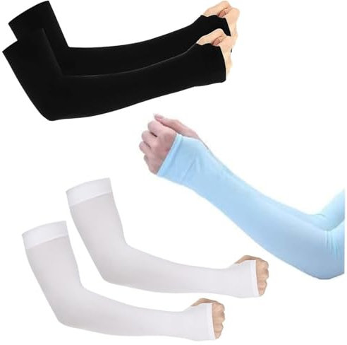 BOBOZHONG Mangas de brazo,3 pares de Manga Protectora Solar,mangas deportivas con protección solar UV manga de compresión de enfriamiento para Actividades Aire Libre