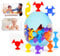 48 Pièces Jouets à Ventouse Silicone,Jouets de Bain pour Enfants,avec Sac de Rangement,Jouets Sensoriels Interactifs Jouets Voyage pour 3 4 5 6 7 Ans Garçons Filles