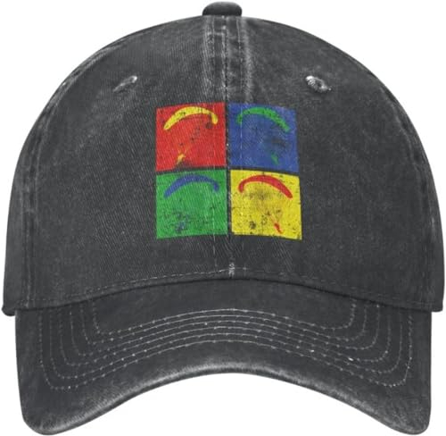 BDJYHACP Baseballkappe Snapback Sonnenhut Herren und Damen Baumwolle Paragliding-Baseballkappe individuelle Retro-Mütze verstellbar Vintage Paramotor Fallschirm Papa Sport Geburtstagsgeschenk