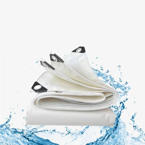 PFKXQBXC Bâche, 500/m², bâche en polyéthylène Durable pour Bords renforcés sur toits, Camping, terrasses, piscines 2 * 4m White