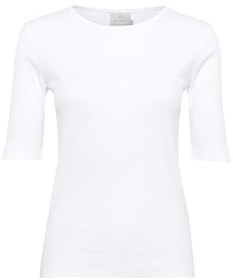 KAFFE T-Shirt Kurzarm KAcarna Damen T-Shirt Slim Fit Einfarbig Basic Oberteil Kurzarm Bluse Rundhals XL, Optical White