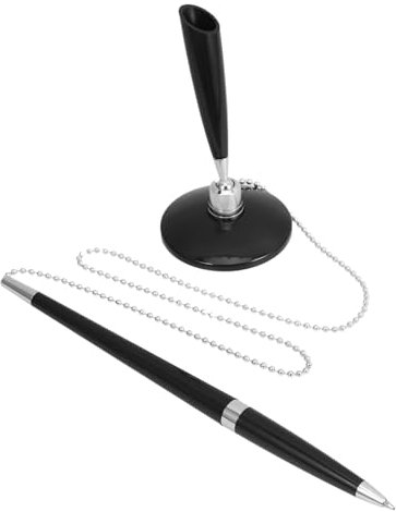 TOGEVAL Desktop Kugelschreiber Mit Kette Fester Schreibtisch Stift Für Büro Bank Hotel Ergonomisch Mit Schnelltrocknender Tinte Stabil Und Elegant Für Tägliches Schreiben
