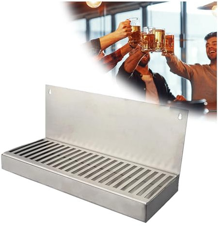 NJDQFA Wandmontage Rechteckige Tropfschale,Bierabtropfschale Für Zuhause Küche Bar Restaurant,Abnehmbare Abtropfschale Aus Edelstahl,300 * 130 * 150mm