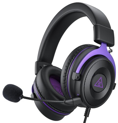 EKSA Casque Gaming, Casque PC avec Micro Antibruit Enfichable, Casque Gamer avec3D Son Stéréo Bass, Casque Audio pour PC PS4 PS5 Switch Xbox One,3.5mm