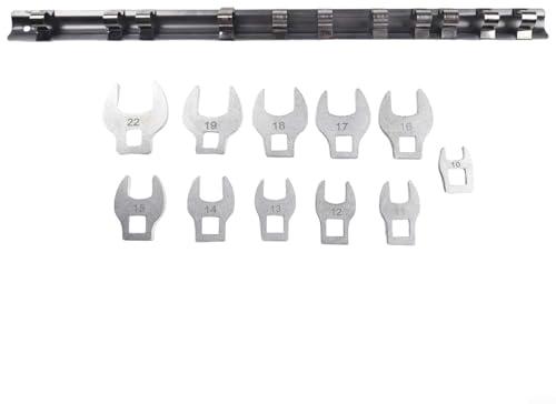 YUANGANG 11-teiliges Schraubenschlüssel-Set, Gabelschlüssel, offenes Ende, metrischer Schlagmutterkopf, Stahlwerkzeug-Set, Schraubendreher, Krähenfußschlüssel, Schraubenschlüssel