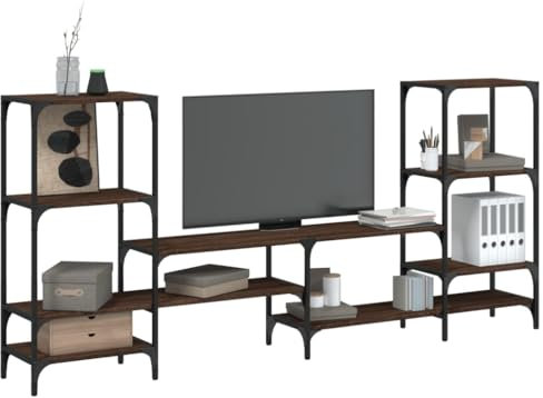 ShGaxin 842485 TV-Schrank, Holz, Braun, Eiche, 206,5 x 28,5 x 95 cm, TV-Schrank, Wohnzimmermöbel, TV-Schrank, Fernsehtisch, Wohnzimmermöbel, TV-Tisch - 842485