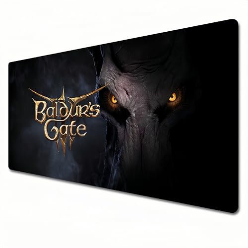 Odrys Baldur's Gate 3 Mauspad, XL, grau, großes Gaming-Mauspad, 800 x 300 cm, geeignet für Büro, Arbeitszimmer, genähte Kanten (XL).