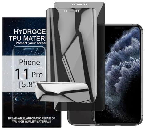 Glcrrpu 2 Pack for iPhone 11 Pro[5.8] Privacy Hydrogel Screen Protector[Anti-Spy] Flexible TPU Protective Film Self-Healing[Not Tempered Glass]