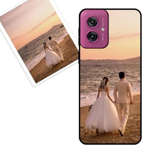 KARTXITAI Funda Personalizada Compatible con Motorola Moto G55 5G, Carcasa Personalizado con tu Foto o Texto Imagen, Protectora con Tacto Suave y Sedoso,Gel Flexible,Regalo Original -Negro