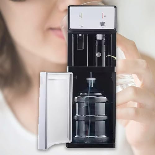 Dispensador de Agua Vertical, Doble Uso frío y Caliente Dispensador de Agua Fria Cubo de Agua Oculto Debajo dispensador de Agua automático Solo táctil para la Office en el hogar con portavasos