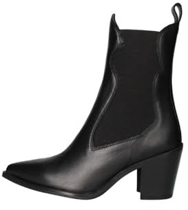 Unisa COMPEROS DONNA NERO MAPLE PELLE FONDO GOMMA INSERTI ELASTICO H GAMBALE 17CM TACCO 7,5CM