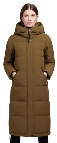khujo Damen Wintermantel warmer Steppmantel extra lang mit großer Kapuze und seitlichen Gehschlitzen Riad-YM XS-XXL