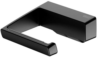 KEUCO Rose Toilettenpapierhalter, offene Form, ohne Bohren, Made in Germany, Metall schwarz matt, starr, inkl. Klebeset und Schraubset, Klopapierhalter zum Kleben oder Schrauben