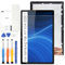 Schermo LCD per Samsung Galaxy Tab A7 T500 T505 LCD Display SM-T500 SM-T505 Touch Screen Digitalizzatore Assembly con Riparazione Kit (nero)