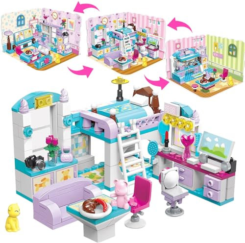 Cabeeskii Friends - Maison de Rêve Jouet Fille 6-12 Ans - 194 Pièces, 3 Modes Construction - Stimule Créativité & Motricité