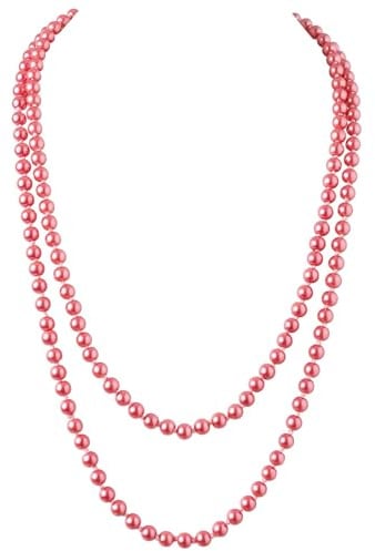 BABEYOND Modische Imitation Perlen Kette Flapper Art Deco Gatsby Kostüm Accessoires Lange Perle Halskette