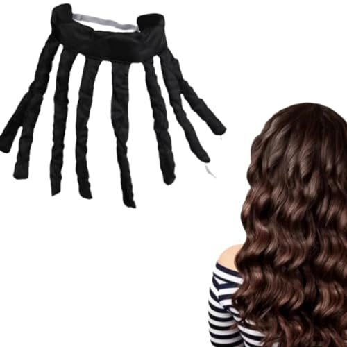 Octopus Heatless Curling Rod - No Heat Hair Curler for Overnight Waves, Gentle Clamp for Damage-Free Styling, 4 Colors (Black)