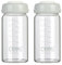 Glass Breastmilk Storage Bottles Grey 2 Packs 8.oz 240ml Reusable Wide Neck Bottles with Screw Ring Sealing Disk BPA-Free Leak-Proof Breastfeeding Milk Collection Fits Breast Pumps & Nipples