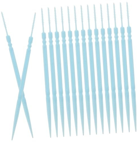 LABRIMP 1100piezas Palillos De Dientes Doble Punta Unidades Cuidado Bucal Ambiental Cepillo Interdental Suave Seguro para Limpieza Profunda Entre Dientes Azul