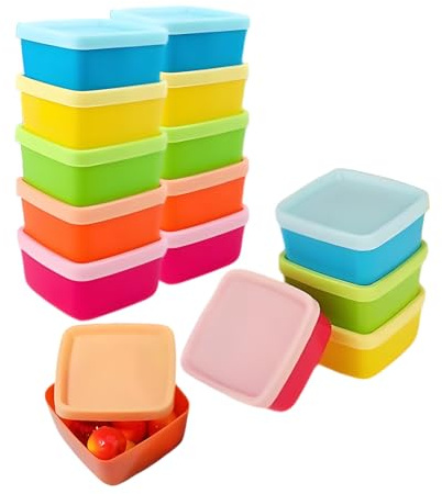 Gefrierdosen Klein, 15 Stück Mini Vorratsdosen, Luftdichte Frischhaltedosen | 3 Stile 5 Farben Aufbewahrungsbox, Kleine Dosen mit Deckel Plastik für Soßen, Dips und Gewürze
