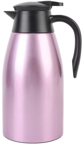 RASTKY 2L Heißwasserkaraffe SUS Doppelwandige Isolierte Isolierkanne, Kaffeekanne aus Edelstahl für das Heimbüro, Elegantes Lila Design