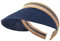HISSHE Women Golf Visor Beach Straw Sun Hat Visors Cap (Navy)