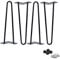 14” Hairpin Legs Black Steel 35CM Industrial Mid Century Modern Style, 2 Rod, 10MM, Pack of 4, Heavy Duty Metal Coffee Table Furniture Leg Feet DIY Project w/Protector Feet & Screws