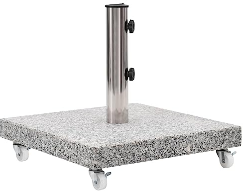 vidaXL Socle de Parasol Base de Parasol Pied de Parasol de Jardin Support de Parasol Accessoire de Parasol Extérieur Granite 30 kg Carré Gris