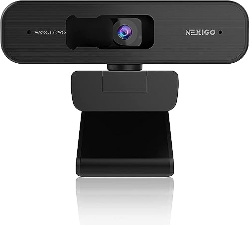 NexiGo Zoom Zertifizierte, N940P 2K Webcam mit zoomfunktion, Fernbedienung und Software | Sony_Starvis Sensor | 1080P @ 60FPS | 3X Zoom in | Dual Stereo Mikrofon, für Zoom/Skype/Teams/Webex (Schwarz)