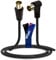 1STec Connettori coassiali ad angolo retto a maschio dritto da 3 m + accoppiatore 75 ohm cavo antenna TV (3 metri, nero)