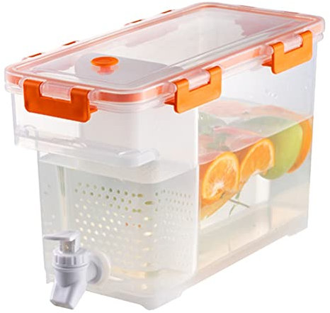 WINBST Getränkespender, Kühlschrank Wasserspender mit Wasserhahn Kunststoff 3,5ml Schreibtisch Getränke Tank Getränk nachfüllbar Juice Dispenser