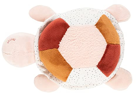 Nattou Aktiv-Kuscheltier aus Polyester, Kuscheltier-Schildkröte mit Rassel, Quietsche und mehr, Ca. 20 cm, Lapidou, Rosa