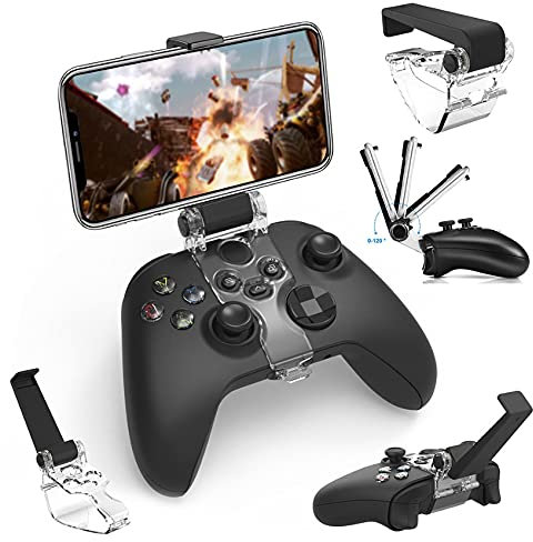 ADITAM Xbox Series Phone Mount, Controller Mobile Gaming Clip Holder Clamp for Xbox Series X/S, XSX, XSS, Xbox One, Xbox One S/X, Support iPhone, Android System with One Cast APP with 2 Thumb Grip