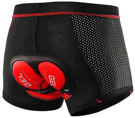 NuCamper Herren Radunterhose Fahrradhosen Gepolstert mit Elastische 5D Gel Sitzpolster Stoßfeste Schnelltrocknende Atmungsaktiv Fahrradunterhose Fahrrad Unterwäsche
