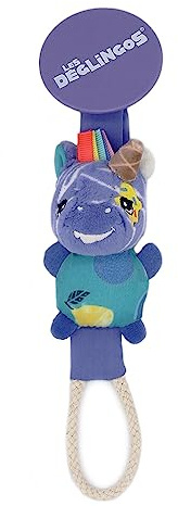 LES DEGLINGOS - ATTACHE SUCETTE AVEC PELUCHE - KIPROKOS LE ZEBRE - VIOLET - Accroche tétine - Dès la naissance - 23cm