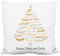 True Statements Weihnachtskissen personalisiert „Sprechender Tannenbaum in Gold“ - 40x40cm, inkl. Kissen-Füllung – Deko Zierkissen Geschenk Weihnachten (Flauschiges Kissen)