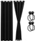 Cozyor Verdunklungsvorhänge Gardinen 2er Set mit Magnet-Raffhalter Thermogardine gegen Kälte 100% verdunkelnd, schwarz Eclipse, Gardine mit Ösen für Schlafzimmer, Wohnzimmer, Kinderzimmer 220x135 cm