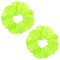 2 Stück Neon Haargummi Scrunchie Einfarbiges Kratzgummiband Haarschmuck Scrunchies für Damen Haargummis Mädchen Leuchtendes Grün
