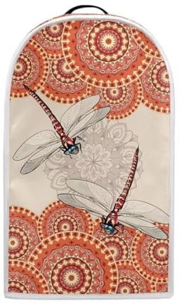 TODIYADDU Dragonfly Floral Blender Cover Orange Mandala Stand Mixer Cover with Top Handle Personalized Coffee Machine Cover Food Processor Dust Cover Lightweight Blender Dust Cover Decorations.