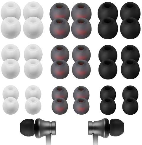 Gregali 36PCS Earphone Buds Replacement 3 Size Silicone Earbud Tips Noise Isolation Comfort Rubber Ear Bud Tips Durable Earphone Replacement Tips Universal Replacement Earphone Buds