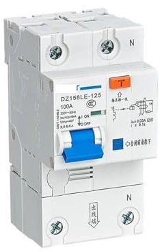 AKNOQNTM Disjoncteur de Fuite Miniature DZ158LE-125 1P+N 63A 300mA