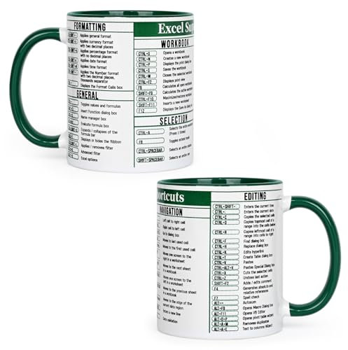 Cabtnca Accountant Excel Super Shortcuts Mug - Gifts for Women, Men, CPA, Coworkers, Students - Christmas Birthday Appreciation - 11 Oz